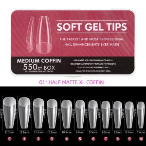 Soft Gel Tips – Medium Coffin 550pcs