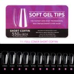 Soft Gel Tips - Short Coffin 550pcs Nails Box Nail Tips