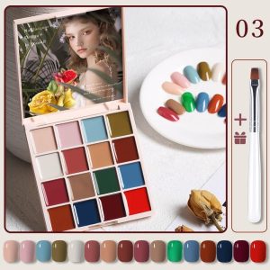 16 Colors in 1 Solid Cream Painting Gel Polish Palette -03