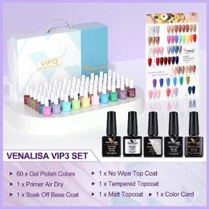 VENALISA VIP3 Set 65 PCS 7.5ML Spring Summer Gel Nail Polish Kit