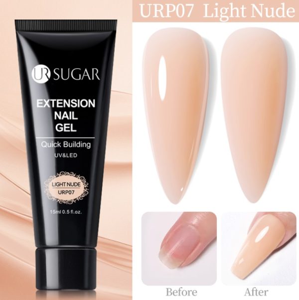 UR SUGAR 15ml Acrylic Quick Building Extension Gel LIGHT NUDE Hard Jelly Soak off Gel Polygel