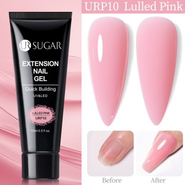 UR SUGAR 15ml Acrylic Quick Building Extension Gel LULLED PINK Hard Jelly Soak off Gel Polygel