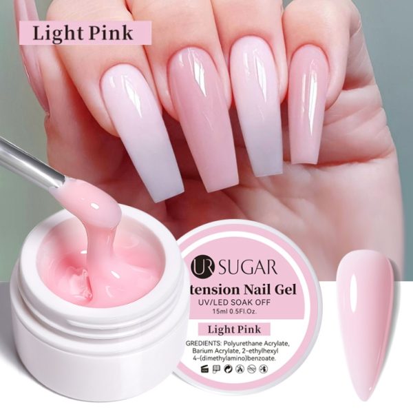 UR SUGAR 15ml Nail Hard Jelly Extension Gel Light Pink