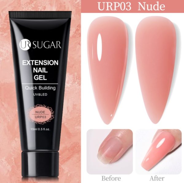 UR SUGAR 15ml Acrylic Quick Building Extension Gel NUDE Hard Jelly Soak off Gel Polygel