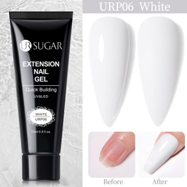 UR SUGAR 15ml Acrylic Quick Building Extension Gel WHITE Hard Jelly Soak off Gel Polygel