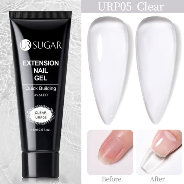 UR SUGAR 15ml Acrylic Quick Building Extension Gel CLEAR Hard Jelly Soak off Gel Polygel