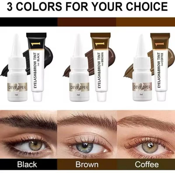 ICONSIGN Lash & Brow Tint Kit, Professional Semi-Permanent Eyelash & Eyebrow 2-IN-1 Dye Kit Long Lasting for 8 Weeks, Suitable for Salon & Home Use - Image 5