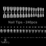Nailistry XS almond nails box - Buffed soft gel tips 240pcs for Gel X Nail Tips