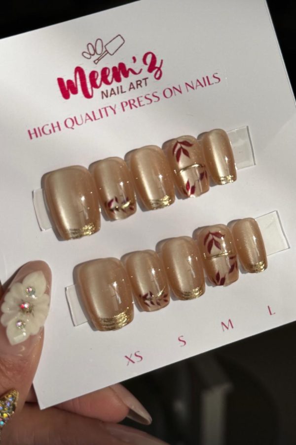 Meemz Press On Nails- Short Nude cat eye