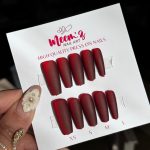 Meemz Press On nails - Matte Deep Red Ombre Nails