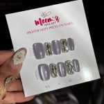 Meemz Press On Nails - Lilac cat eye nails