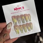 Meemz Press On Nails- Yellow Pink Ombre