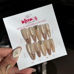 Meemz Press On Nails - Nude Cat eye with Tiger print french