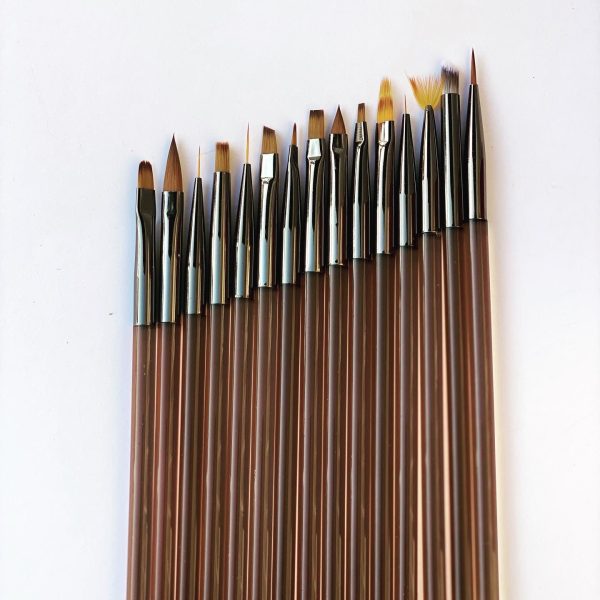 Professional Acrylic Brush Set - 15pcs