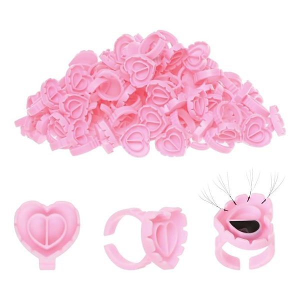 Heart shape nail glue rings pack