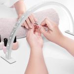 25W Half Moon LED Table Lamp, Nail Art Light Lamp For In Home Manicures and Salon Use White- Medium Size