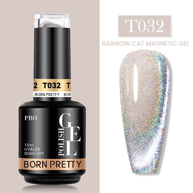 BORN PRETTY PRO 9D Rainbow Cat Magnetic Gel Nail Polish 15ml - T032