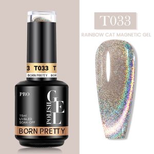 BORN PRETTY PRO 9D Rainbow Cat Magnetic Gel Nail Polish 15ml – T033