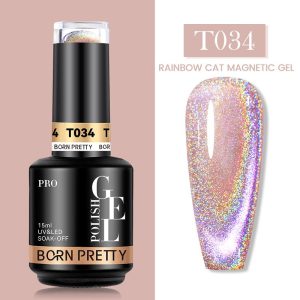 BORN PRETTY PRO 9D Rainbow Cat Magnetic Gel Nail Polish 15ml – T034