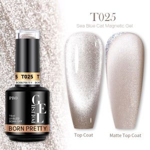 BORN PRETTY PRO Sea Blue Crystal Cat Magnetic Gel Nail Polish 15ml – T025