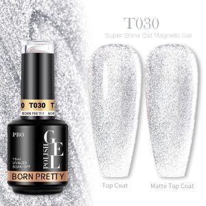 BORN PRETTY PRO Sea Blue Crystal Cat Magnetic Gel Nail Polish 15ml – T030