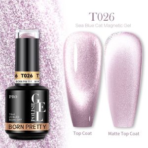 BORN PRETTY PRO Sea Blue Crystal Cat Magnetic Gel Nail Polish 15ml – T026