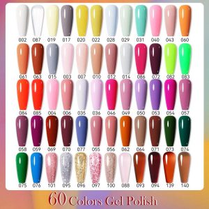 BORN PRETTY 60Pcs+6Pcs/Set 15ml 60Colors Nail Gel Polish Gel Nail Polish Set