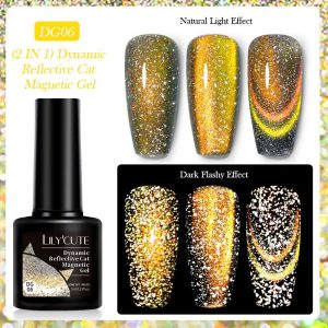 LILYCUTE Dynamic Reflective Cat Magnetic Nail Polish 7ml – DG06