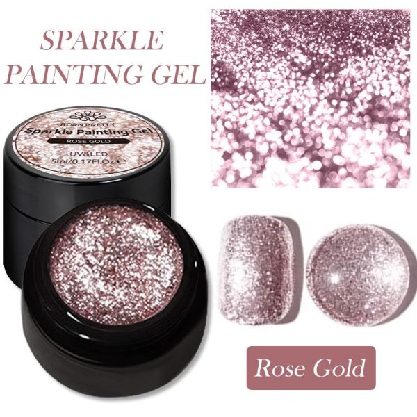 Born Pretty Sparkle Painting Gel 5ml - Rose Gold