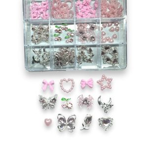 Valentine bow heart charms Nail Accessories Nail Decor