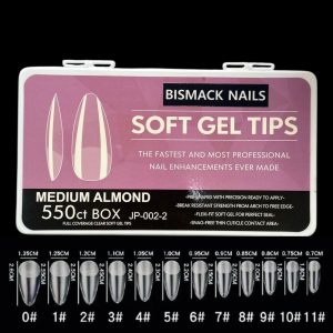 Soft Gel Tips – Medium Almond 550pcs Nails box