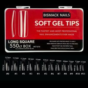 Soft Gel Tips – Long Square 550pcs Nails box