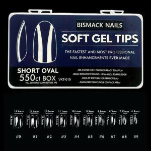 Soft Gel Tips – Short Oval 550pcs Nails box