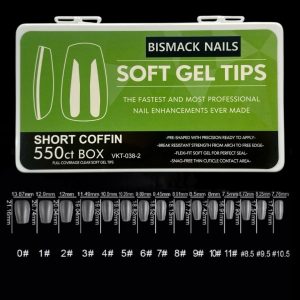 Soft Gel Tips – Short Coffin 550pcs Nails box