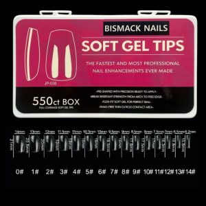 Soft Gel Tips – Short Coffin 550pcs Nails box