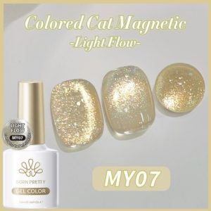 BORN PRETTY 10ml Colored Cat Magnetic Gel Polish 10ml-Light Flow MY07