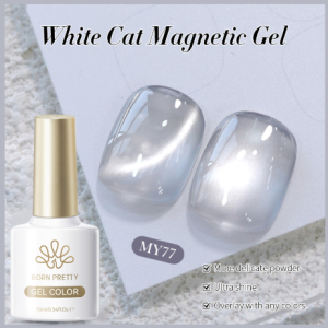 BORN PRETTY 10ml Super Delicate White Cat Magnetic Gel Nail Polish MY77