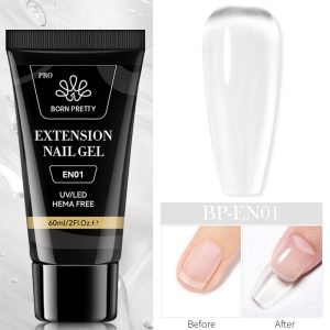 BORN PRETTY PRO 60ml HEMA Free Nail Extension Gel in Tube Polygel – EN01