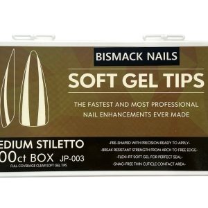 Soft Gel Tips – Medium Stilleto 550ct Nails box
