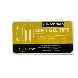 Soft Gel Tips – Short Squoval 550ct Nails box
