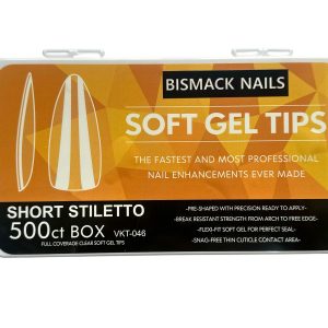 Soft Gel Tips – Short Stilleto 500ct Nails box