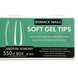 Soft Gel Tips – Medium Almond 550ct Nails box
