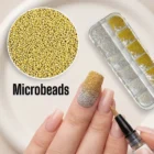 silver gold micro caviar beads nail art