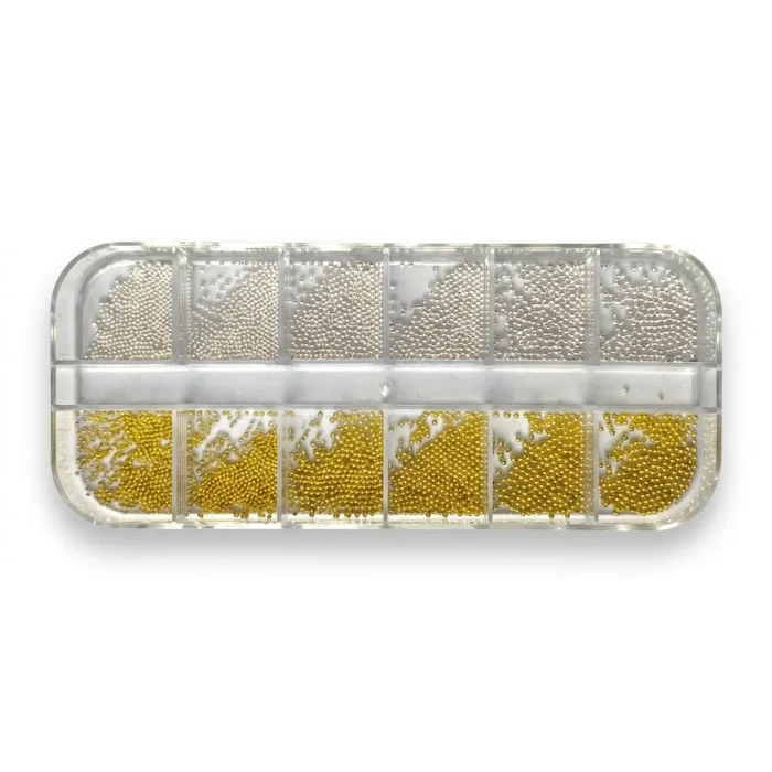 silver gold micro caviar beads nail art