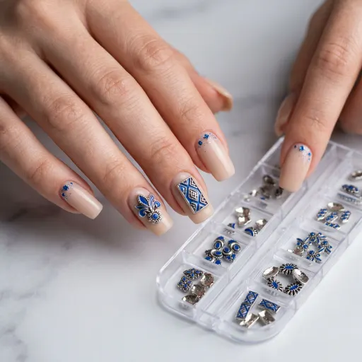 Meem'z Turkish Blue Enamel 3D Nail Charm Set
