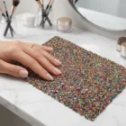 Meem'z nail tech arm rest table mat multi stone gold base for luxury nail workstation in Pakistan