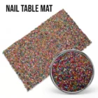 Meem'z nail tech arm rest table mat multi stone gold base for luxury nail workstation in Pakistan