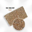 Meem'z nail tech arm rest table mat gold design for professional nail workstation in Pakistan