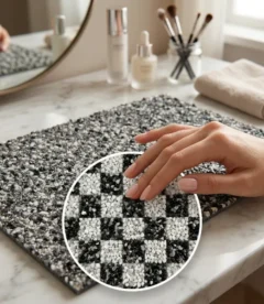 Meem'z nail tech arm rest table mat black and white design for nail workstation in Pakistan