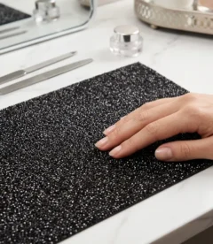 Meem'z nail tech arm rest table mat black sleek for minimalist nail workstation in Pakistan